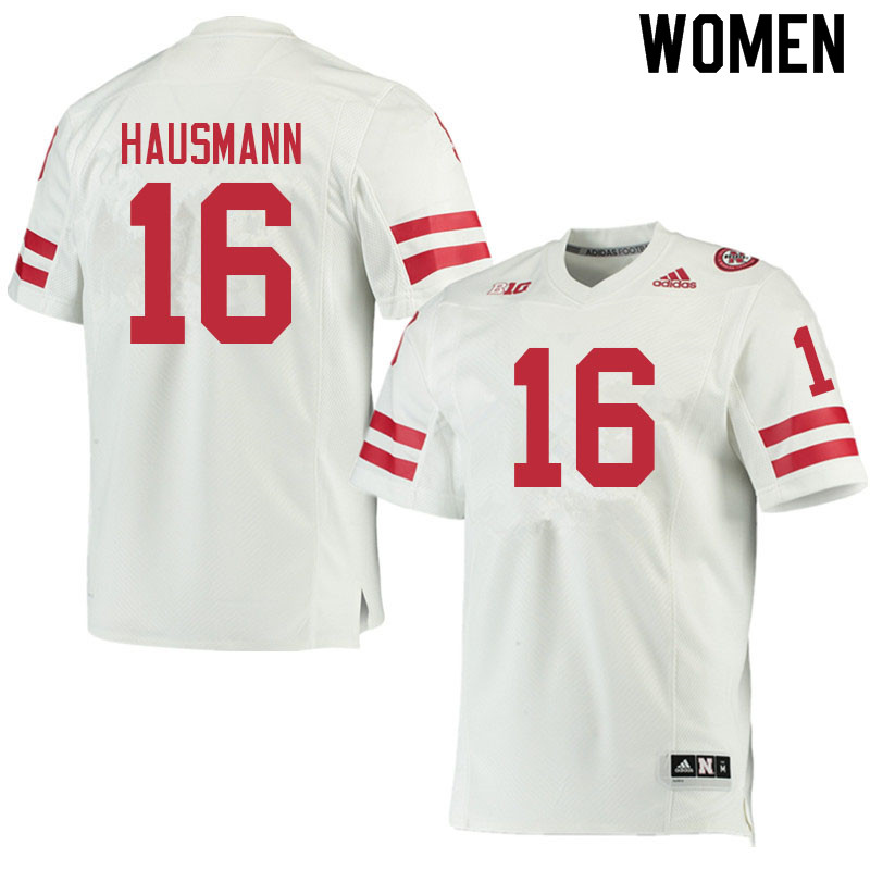 Women #16 Ernest Hausmann Nebraska Cornhuskers College Football Jerseys Sale-White